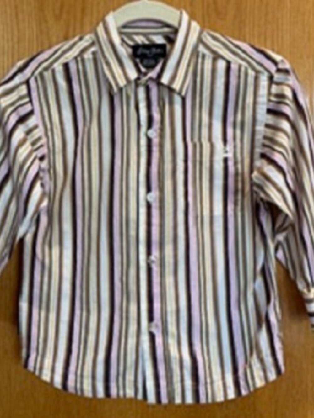 Boys Sean John 100%Cotton Striped Buttonfront Long-Sleeve Woven Shirt Top Sz:5/6